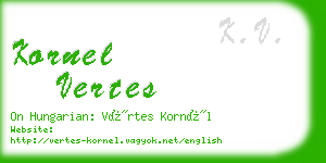 kornel vertes business card